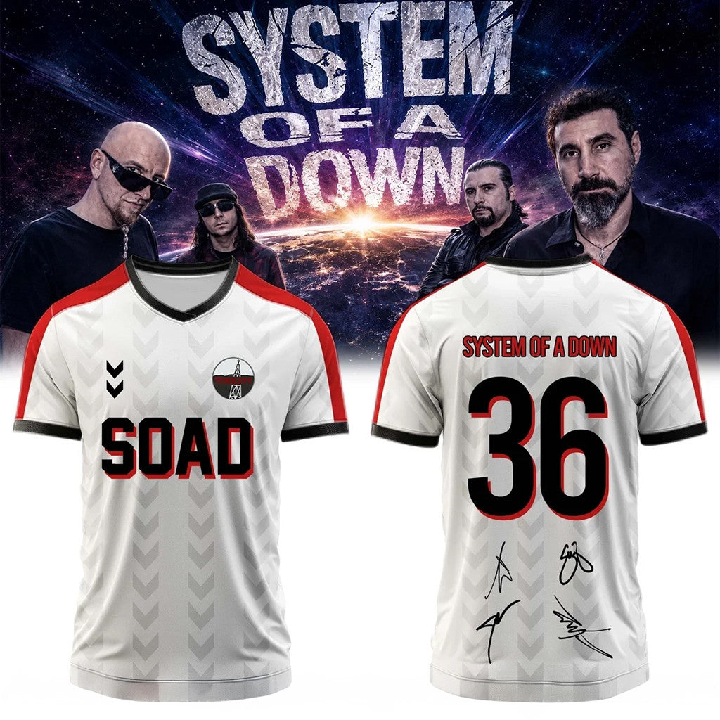 SOAD Merch 2026 System Of A Down Toxicity Tour Signature Jersey Gift For Heavy Metal Fans - Merchluma
