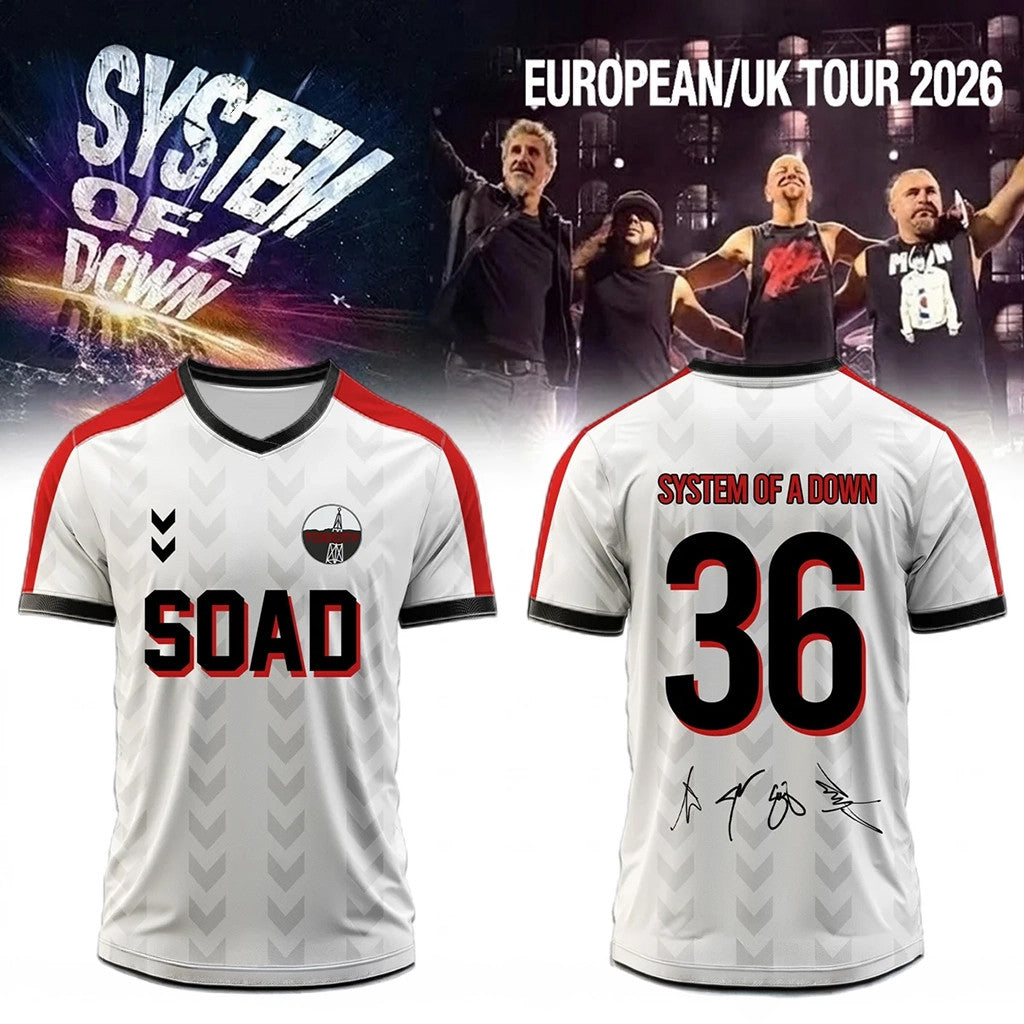 System Of A Down Merch 2026 SOAD Tour Toxicity Signature Jersey Cool Gifts For Music Lovers - Merchluma