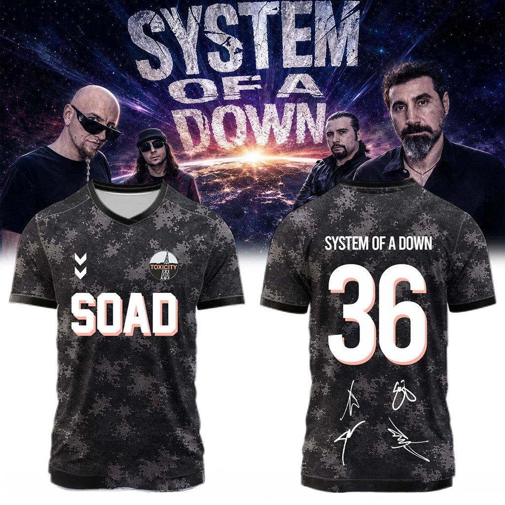 SOAD Tour Merch 2026 System Of A Down EU Uk Tour Signature Jersey Music Fan Gift For Him - Merchluma