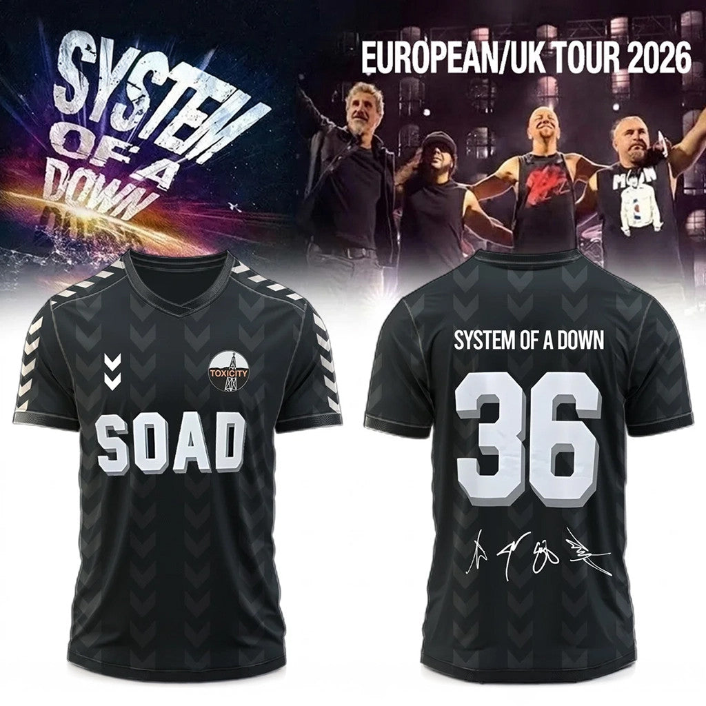 System Of A Down Merch 2026 SOAD Europe UK Stadium Tour 2026 Signed Jersey Gift For Fans - Merchluma