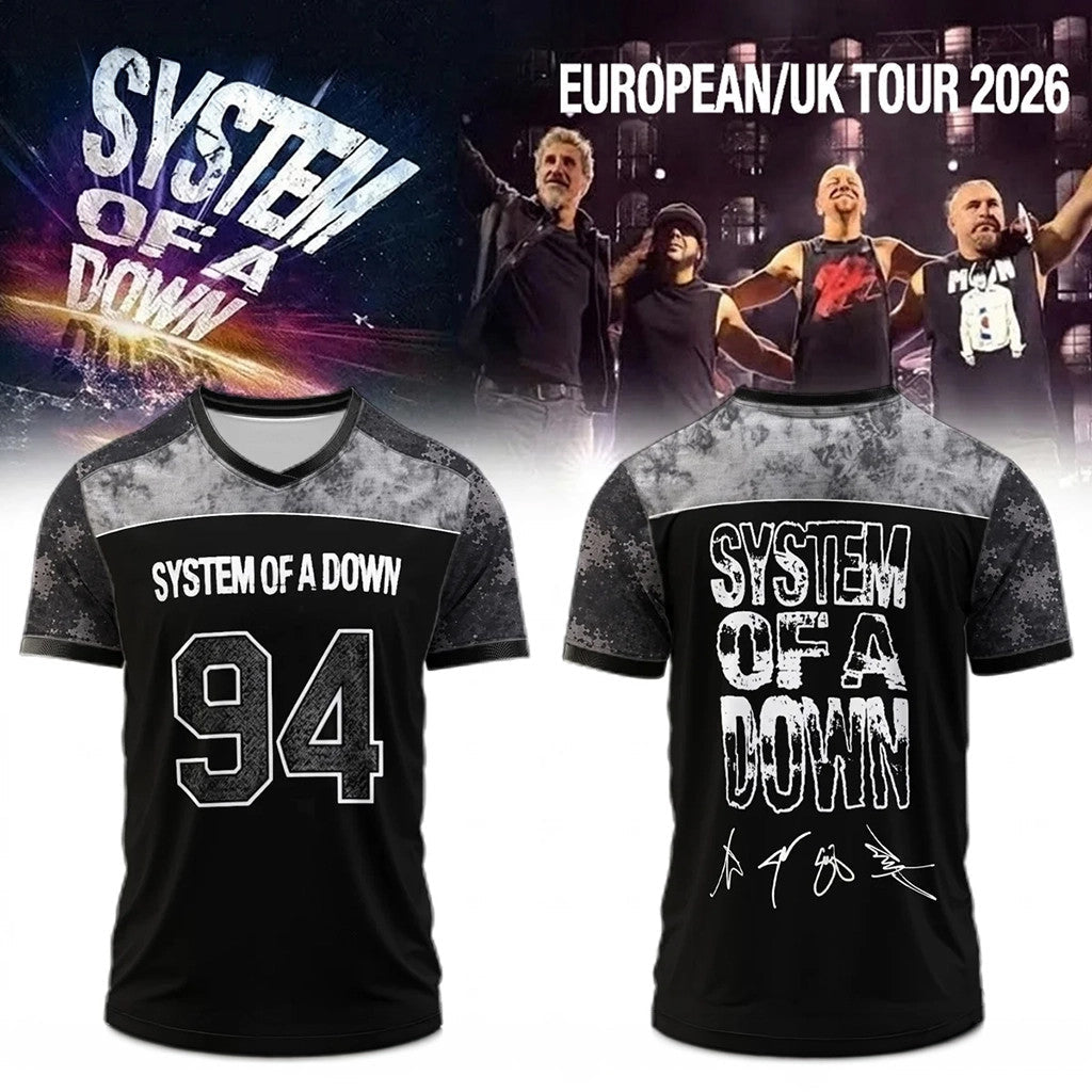 System Of A Down Merch 2026 SOAD Europe UK Stadium Tour Signed Jersey Music Gift Ideas For Guys - Merchluma