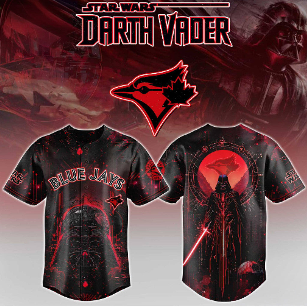 Toronto Blue Jays X Star Wars Darth Vader Baseball Jersey Blue Jays Merch Fan Apparel 2026 - Merchluma