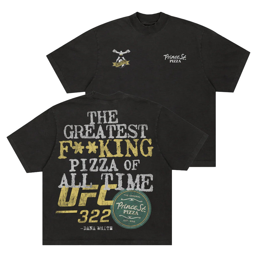 Prince St Pizza Merch 2026 UFC X Prince St Pizza UFC 322 Collab T-Shirt UFC Merch Fan Gifts - Merchluma