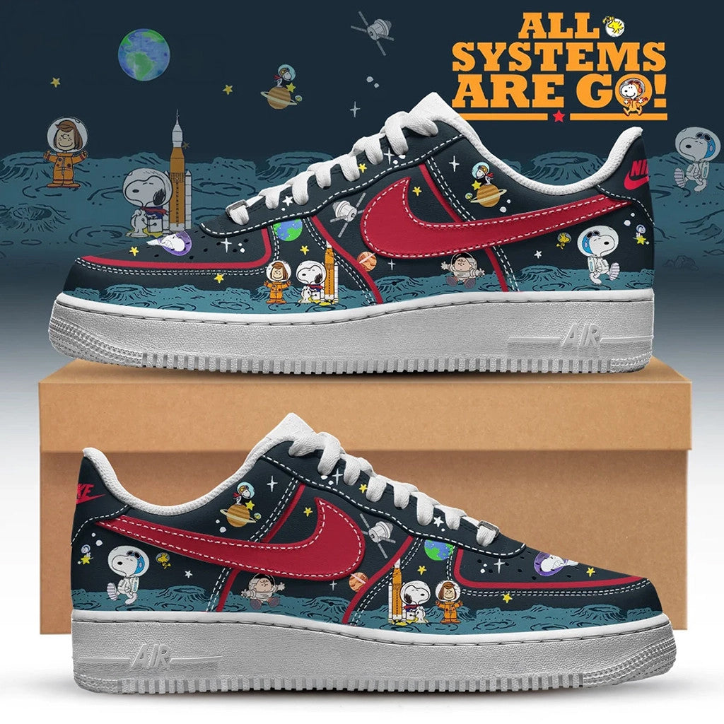Snoopy First Beagle In Space Shoes Sneakers 2026 Snoopy Merch Birthday Gifts For Brothers - Merchluma