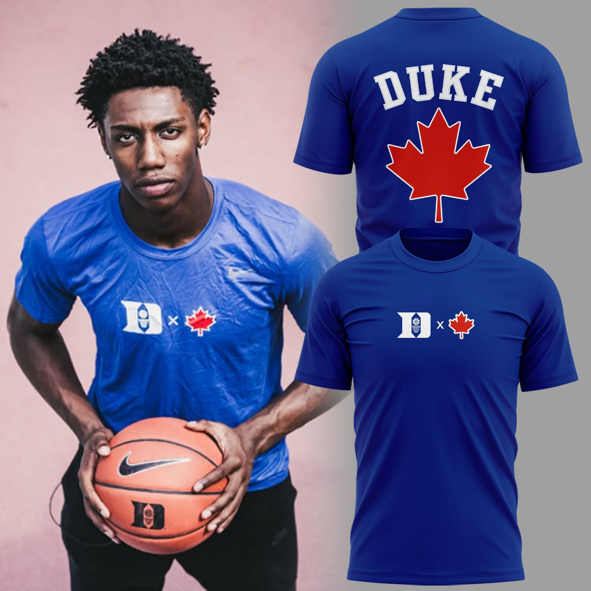 Duke Blue Devils X Canada Blue T-Shirt Duke Blue Devils Merch Birthday Gift Ideas For Him - Merchluma