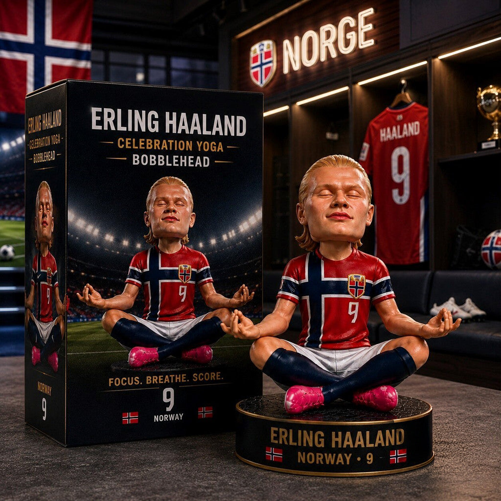 Erling Haaland Celebration Yoga 2026 Bobblehead Funko Pop Focus Breathe Score #9 Haaland Merch - Merchluma