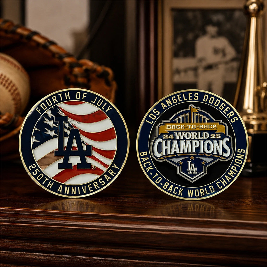 Los Angeles Dodgers America 250Th Anniversary 2026 Coin LA Dodgers Merch Patriotic Gifts - Merchluma