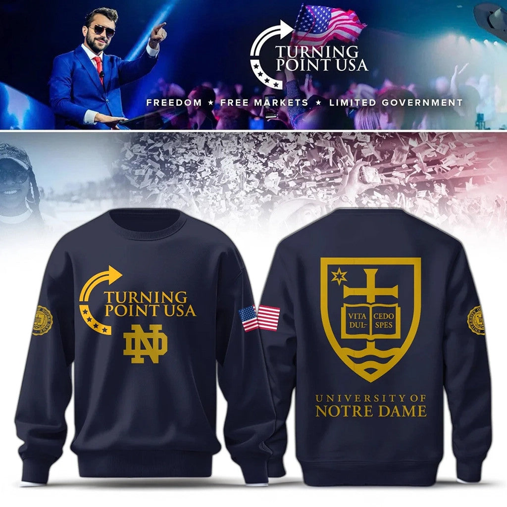Notre Dame Campus Freedom X Turning Point USA Sweatshirt Turning Point Merch Gift For Him - Merchluma