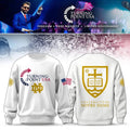 Notre Dame Campus Freedom X Turning Point USA White Sweatshirt TPUSA Merch Present For Him - Merchluma