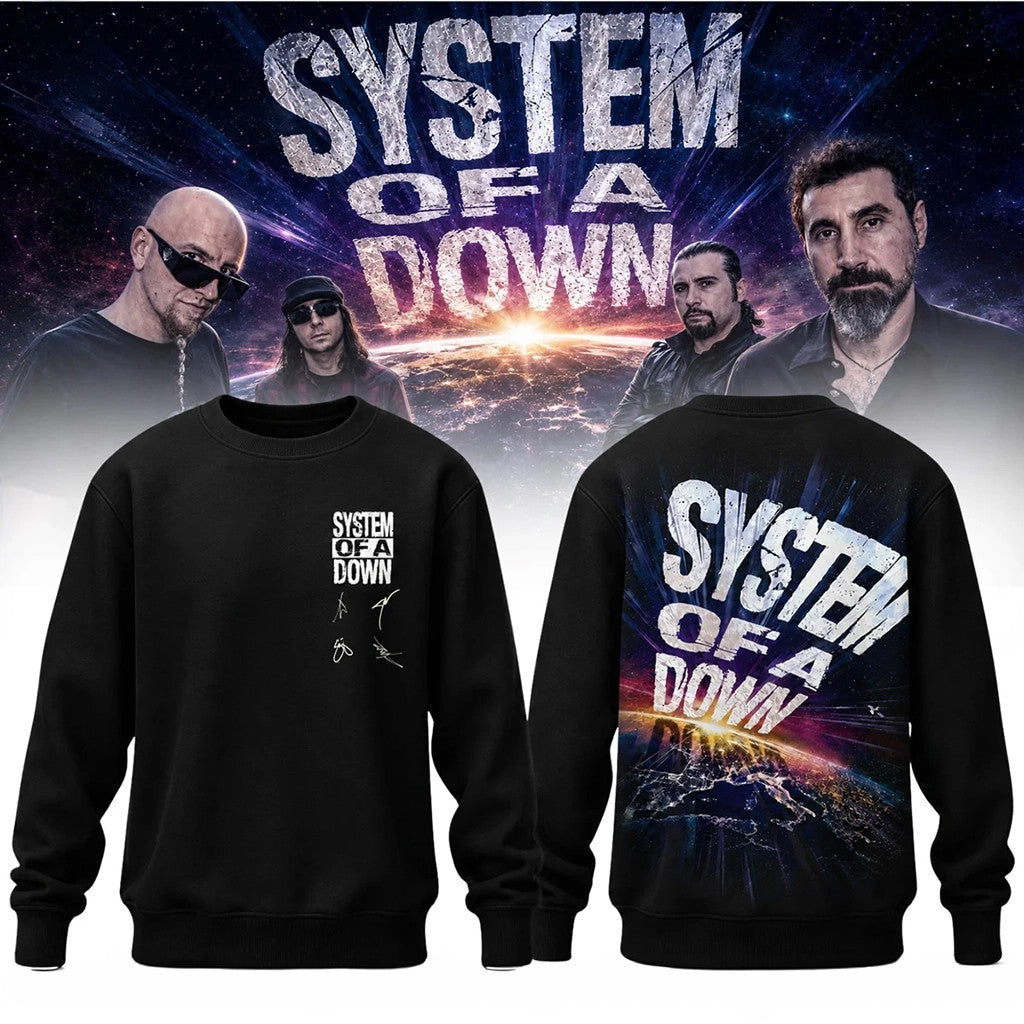 System Of A Down Merch 2026 System Of A Down Signed Sweatshirt Gifts For Heavy Metal Band Fans - Merchluma
