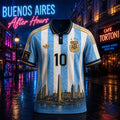 Argentina National Football Team Buenos Aires Skyline After Hours Football Jersey Messi Merch - Merchluma