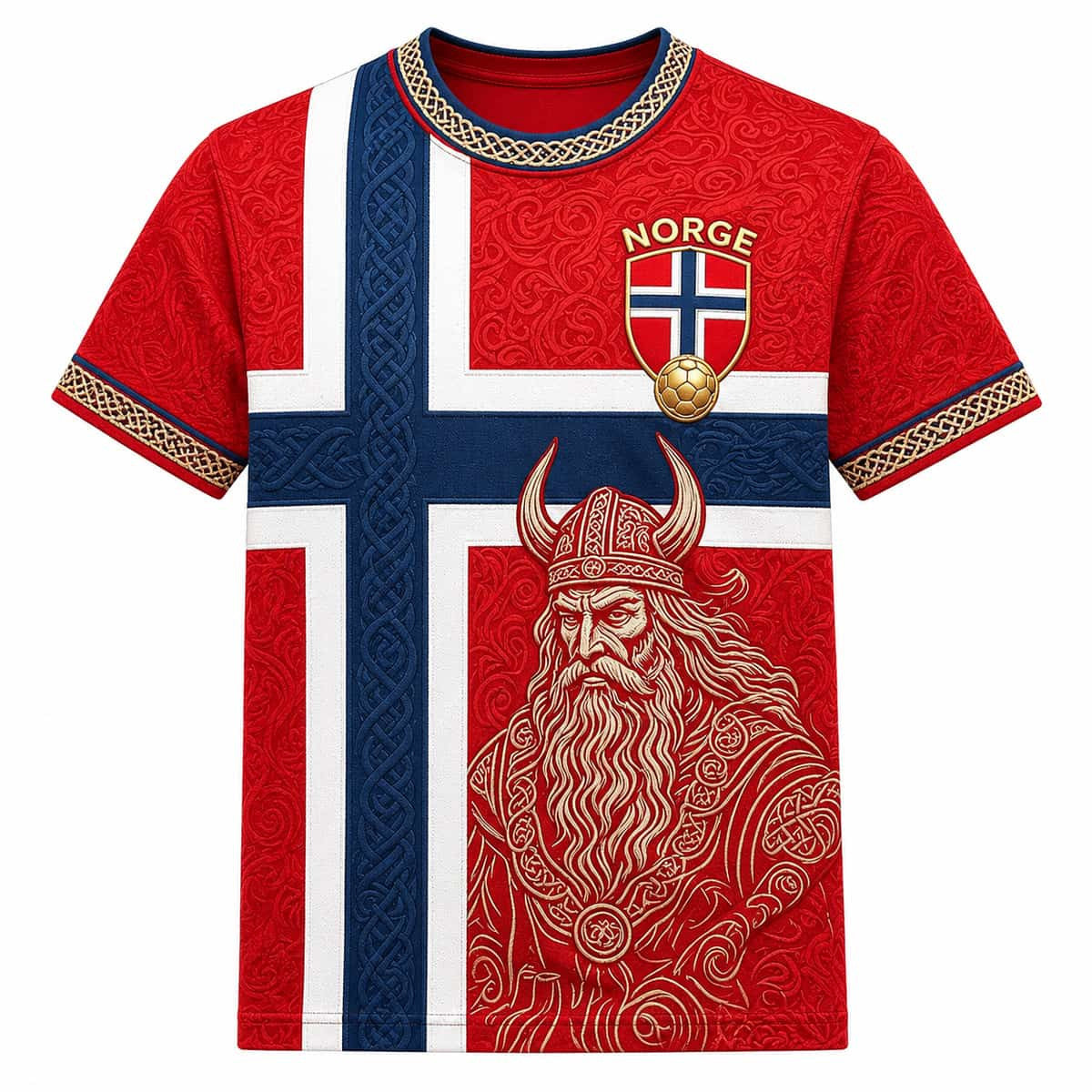 2026 Norway Norge Football Viking Warrior T-Shirt Norway Football Merch Gift For Fans - Merchluma