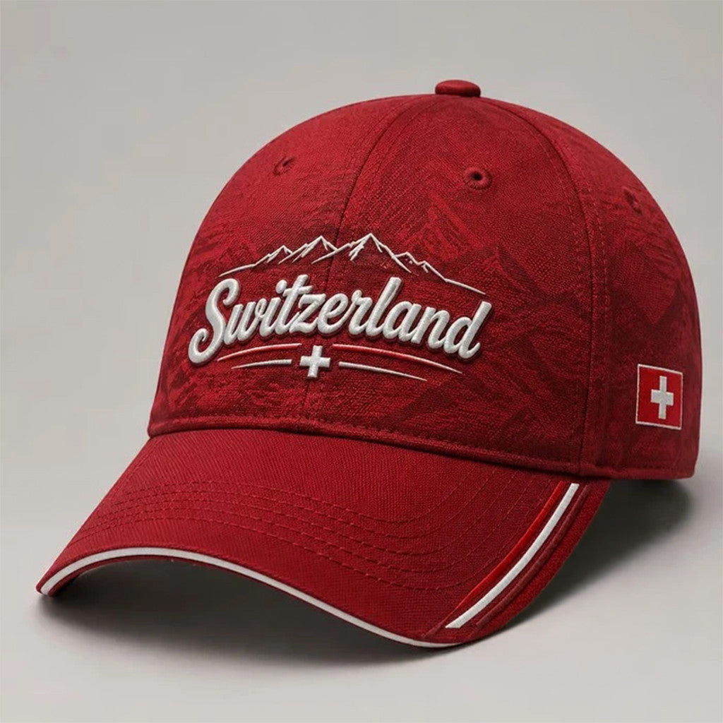 Switzerland World Cup 2026 Merch Switzerland Mountain Flag Hat Embroidered Gift For Fans - Merchluma