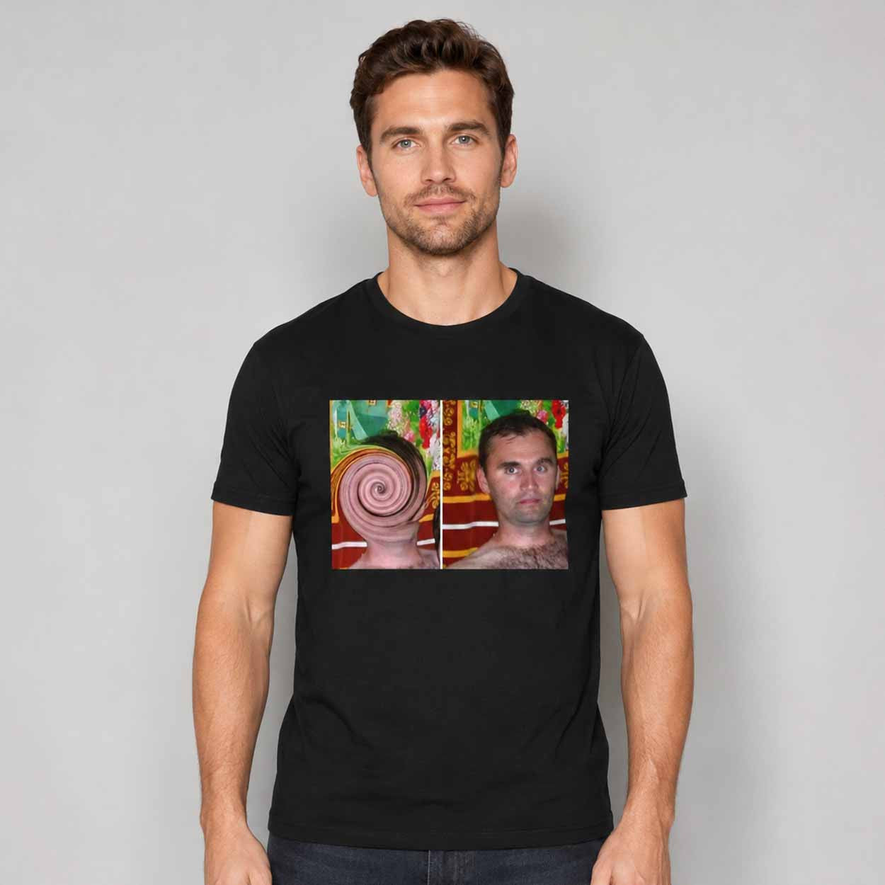 Swirly Kirk Merch Swirly Kirk Abstract Trippy Portrait T-Shirt Birthday Gift Ideas For Him - Merchluma