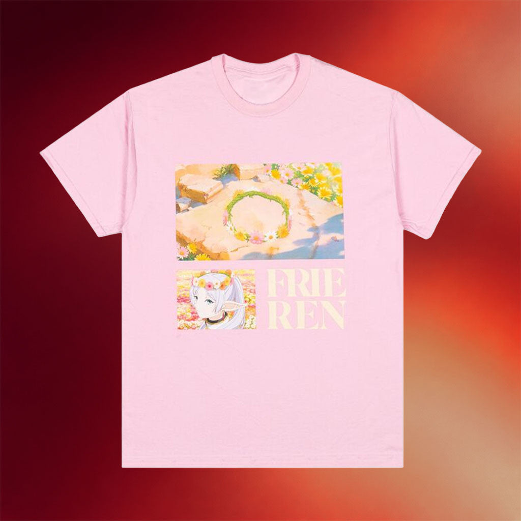 Crunchyroll Merch 2026 Frieren Beyond Journey's End T-Shirt Frieren Flower Crown Shirt Her Gift - Merchluma