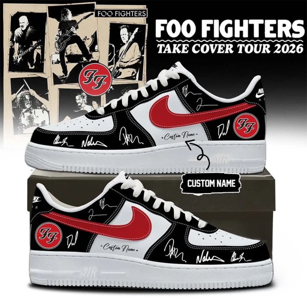 Custom Foo Fighters Take Cover Tour 2026 Shoes Sneakers Signature Foo Fighters Merch Fan Gifts - Merchluma
