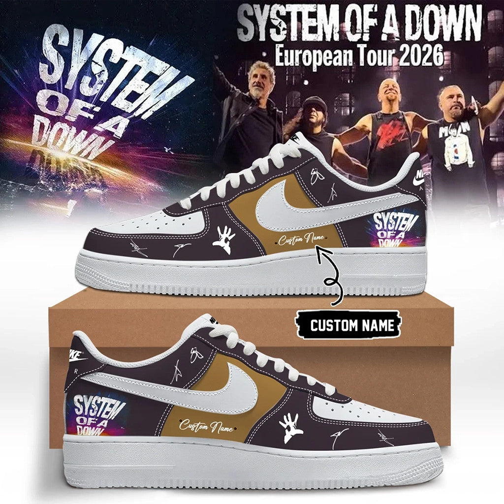 Custom System Of A Down 2026 European Tour Shoes Sneakers SOAD Merch Best Gift For Band Fans - Merchluma
