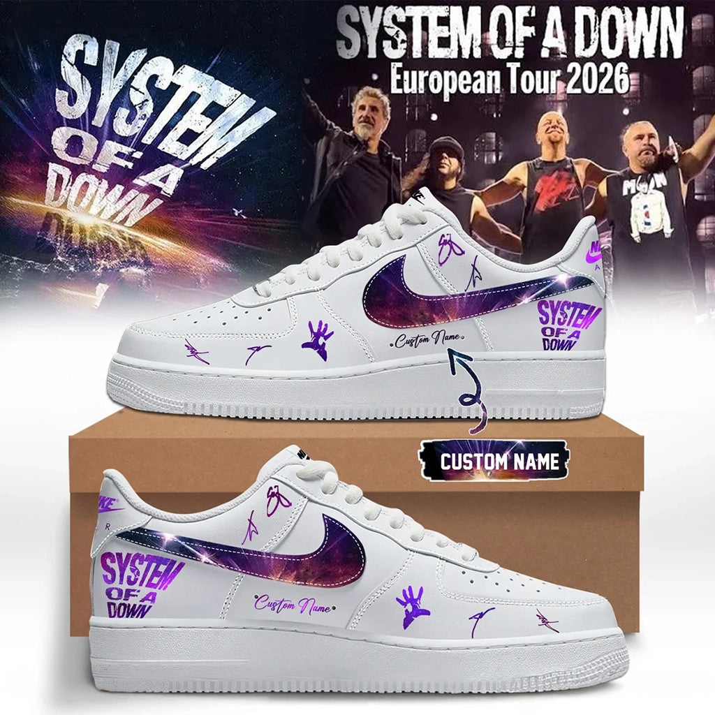 Custom System Of A Down Merch 2026 SOAD Europe UK Stadium Tour Sneakers Signature Gift For Fans - Merchluma