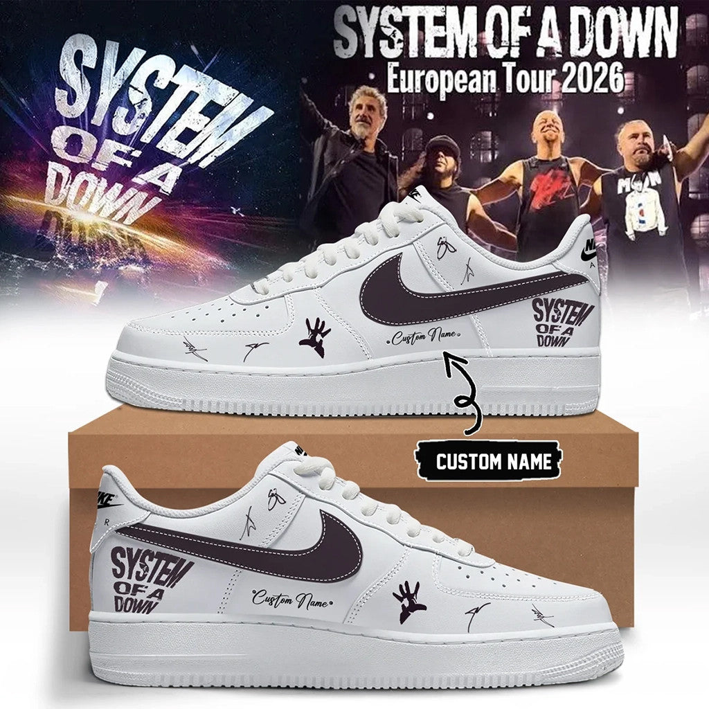 Customized System Of A Down 2026 Tour Signature Sneakers Music Fan Shoes SOAD Band Merch - Merchluma