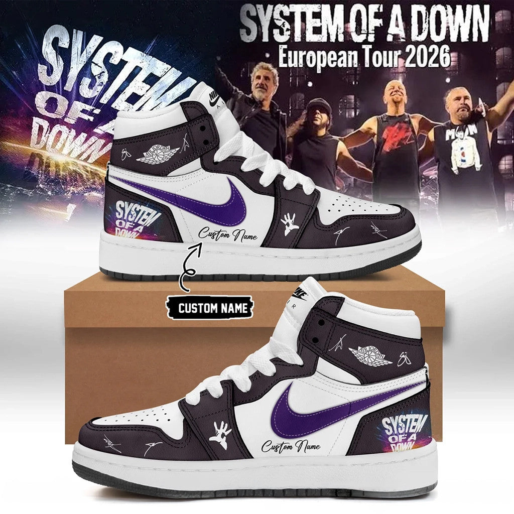 Custom System Of A Down 2026 European Tour Signature Shoes Sneakers SOAD Merch Husband Gifts - Merchluma