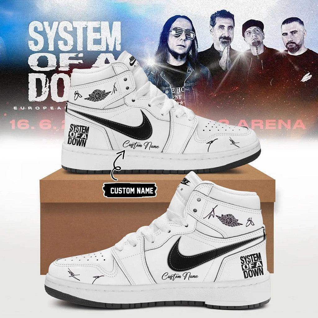 Custom System Of A Down Merch 2026 SOAD Europe UK Stadium Tour Sneakers Fan Gear Signature - Merchluma