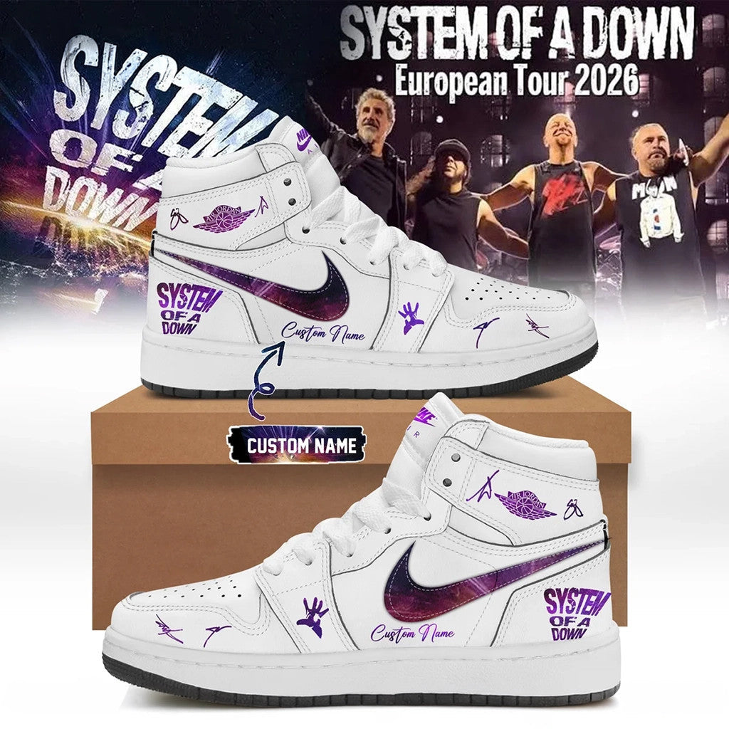 Custom System Of A Down Merch SOAD Europe UK Stadium Tour 2026 Sneakers Signature Gift For Fans - Merchluma