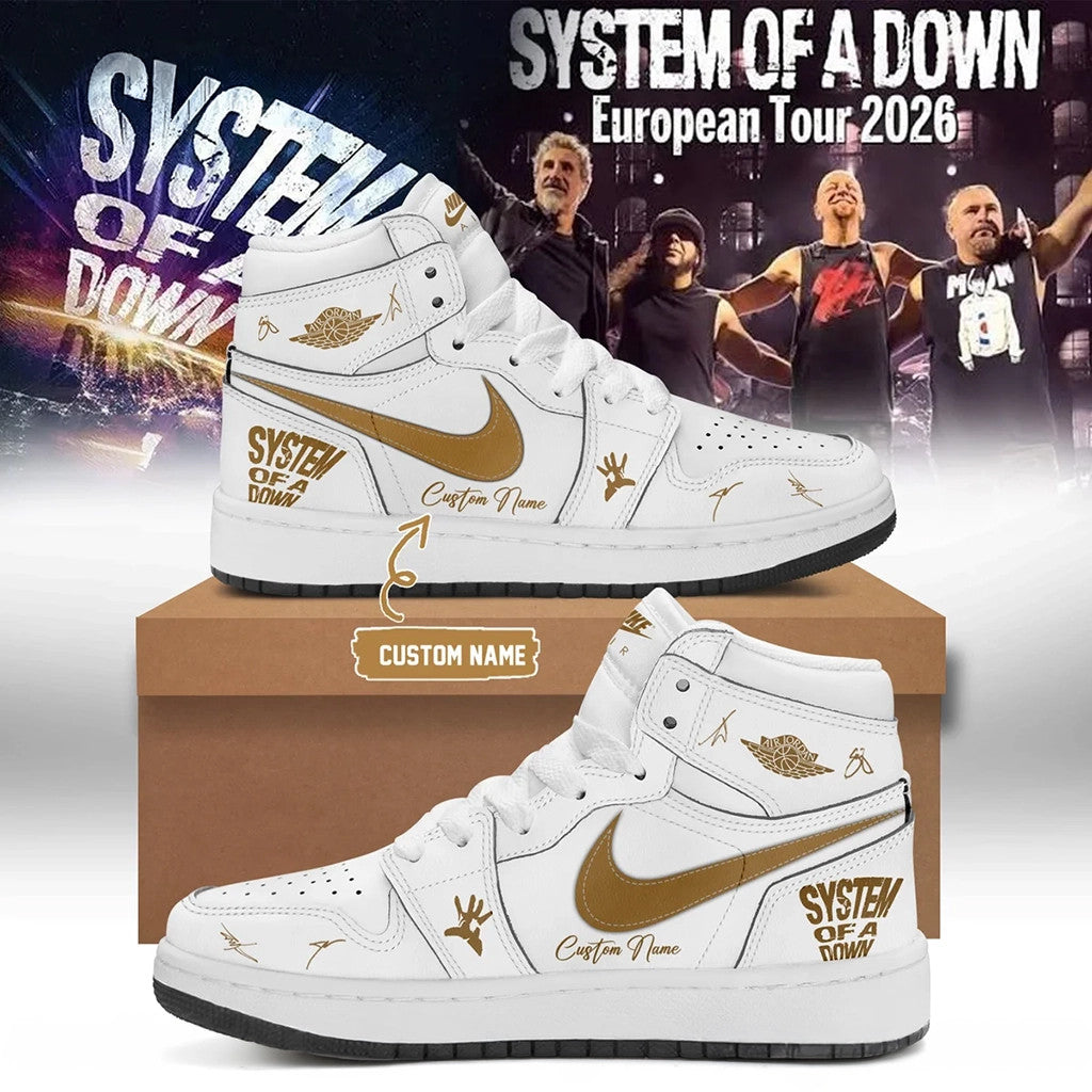 Customized System Of A Down 2026 Tour Signature Sneakers Music Fan Shoes SOAD Merch - Merchluma