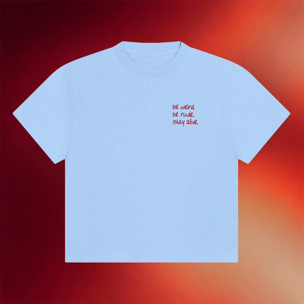 Crime Junkie Merch Audiochuck 2026 Be Weird Be Rude Stay Alive T-Shirt Present For Friend - Merchluma