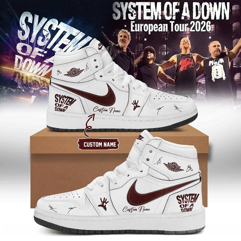 Personalized SOAD Merch System Of A Down Tour 2026 Signature Shoes Sneakers Gift For Brothers - Merchluma