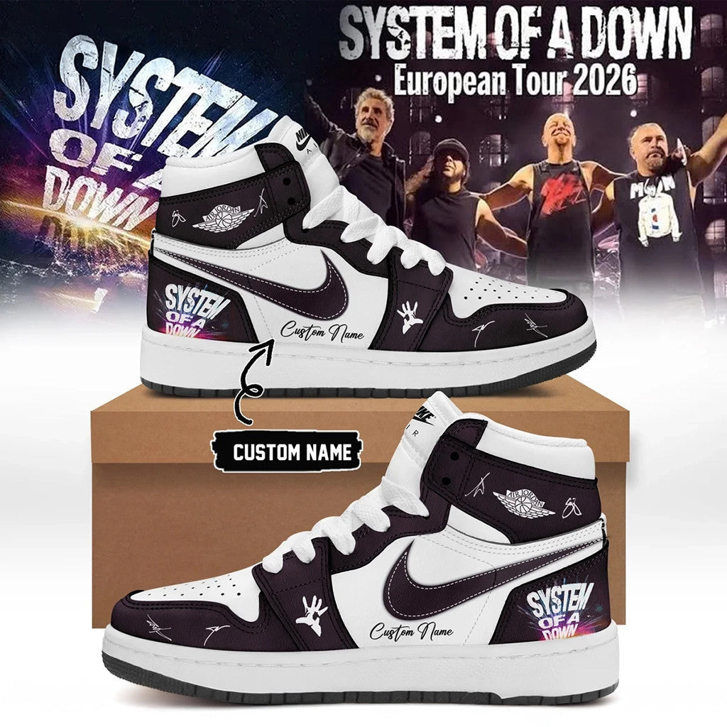Personalized System Of A Down Merch 2026 SOAD Europe UK Tour Shoes Sneakers Music Fan Gear - Merchluma