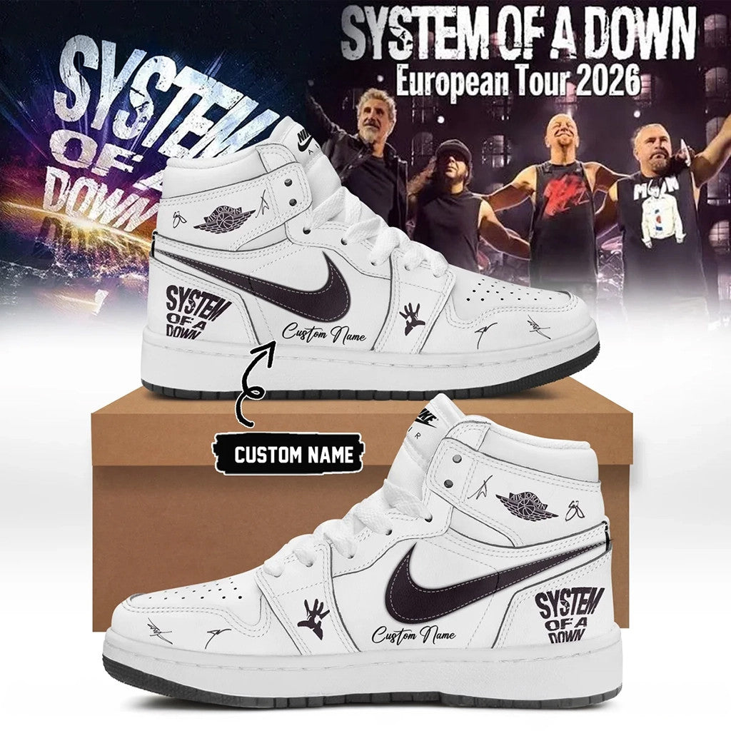 Personalized System Of A Down Tour 2026 Signature Sneakers Music Fan Shoes SOAD Band Merch - Merchluma