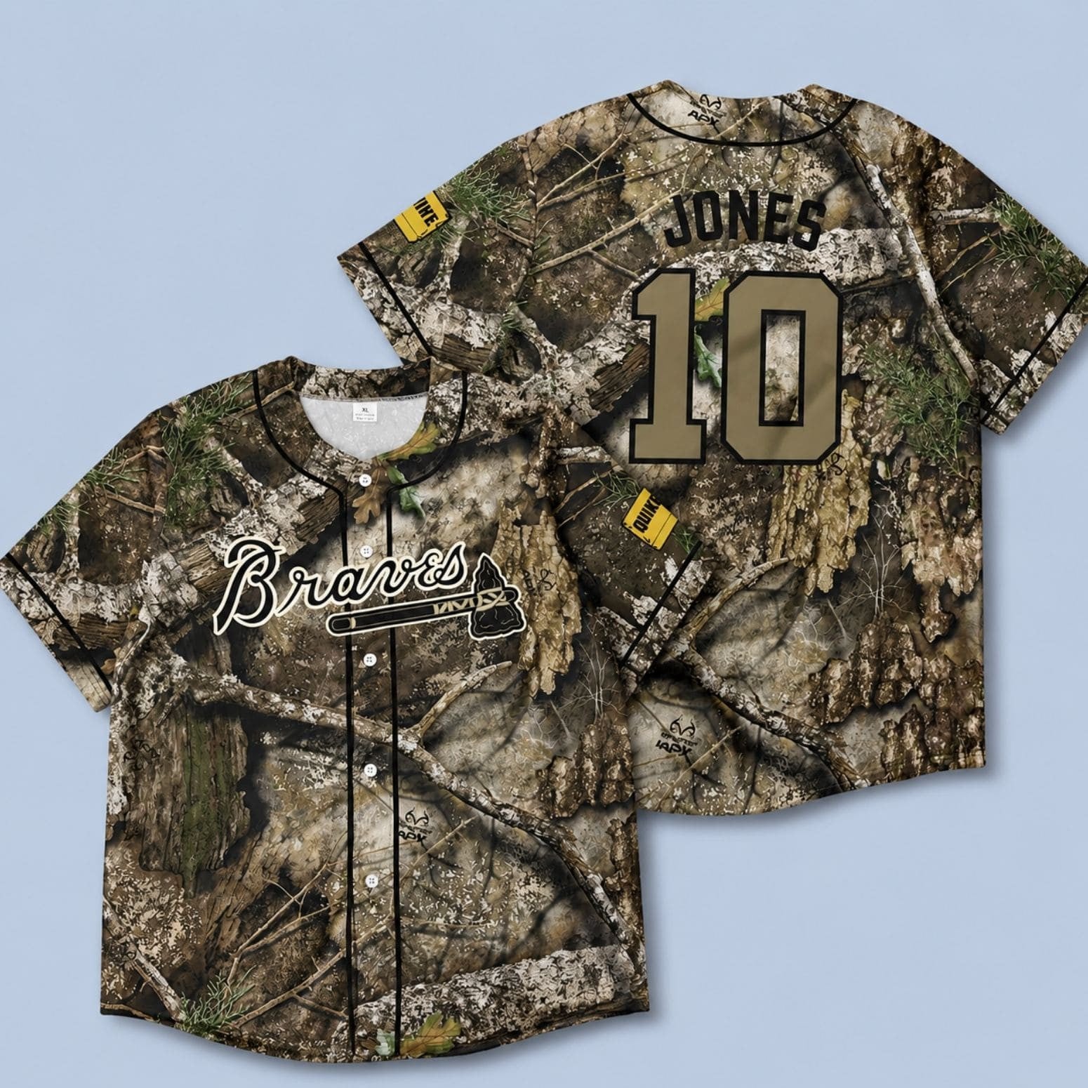 Personalized 2026 Hunting And Fishing Night Camo Braves Baseball Jersey Braves Merch Gift Ideas - Merchluma