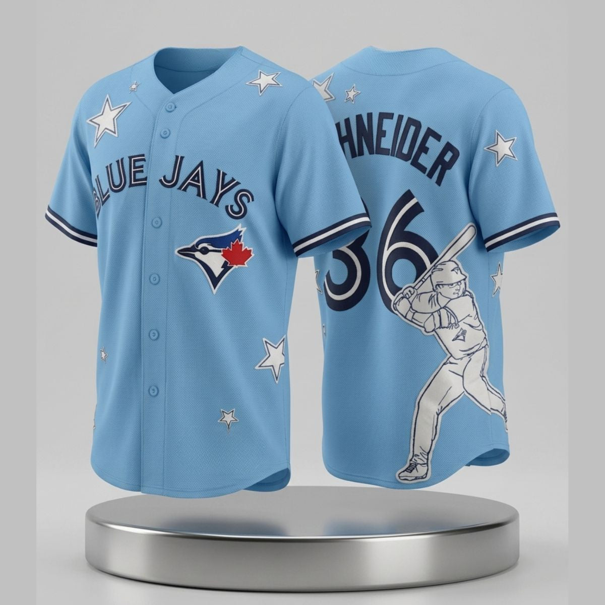 2026 Blue Jays Davis Schneider Stars Baseball Jersey Blue Jays Merch Aesthetic Gifts For Fans - Merchluma