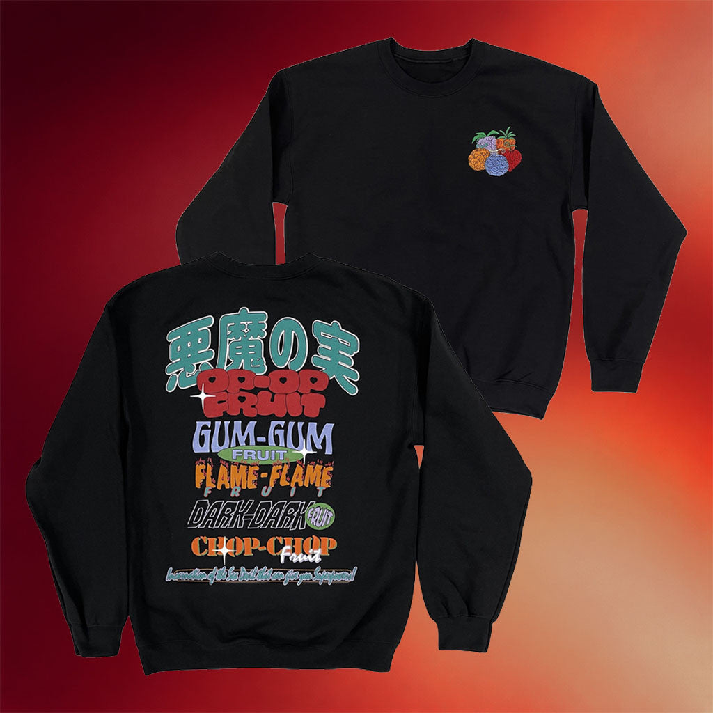 Crunchyroll Merch 2026 One Piece Devil Fruit Graphic Crew Sweatshirt One Piece Merch - Merchluma