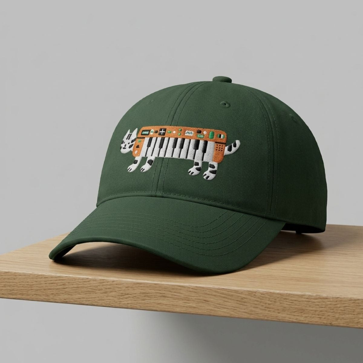 2026 Keyboard Cat Hat Keyboard Tiger Forest Green Dad Cap By J Xia Cap Gifts For Superfans - Merchluma