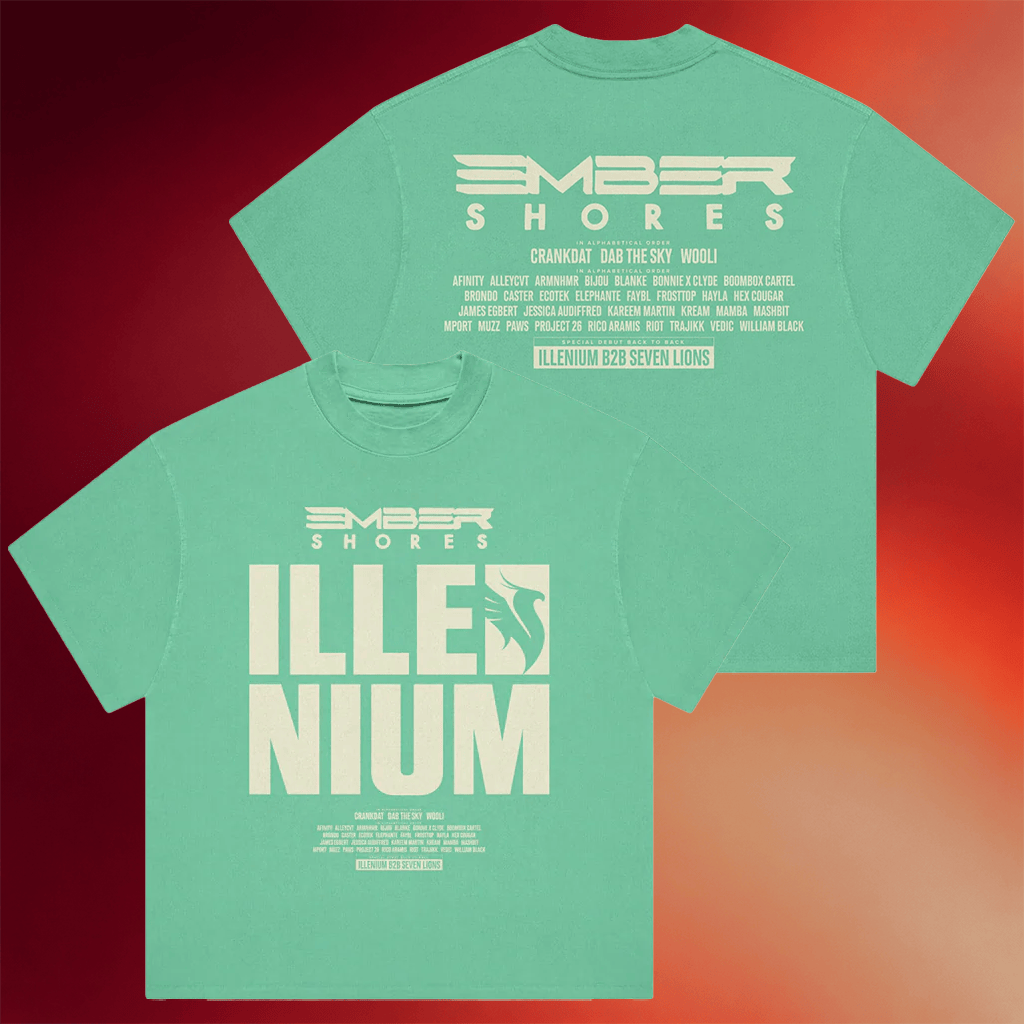 Illenium Merch ILL ES25 Block T-Shirt Ember Shores Shirts Gifts For DJ Fans - Merchluma