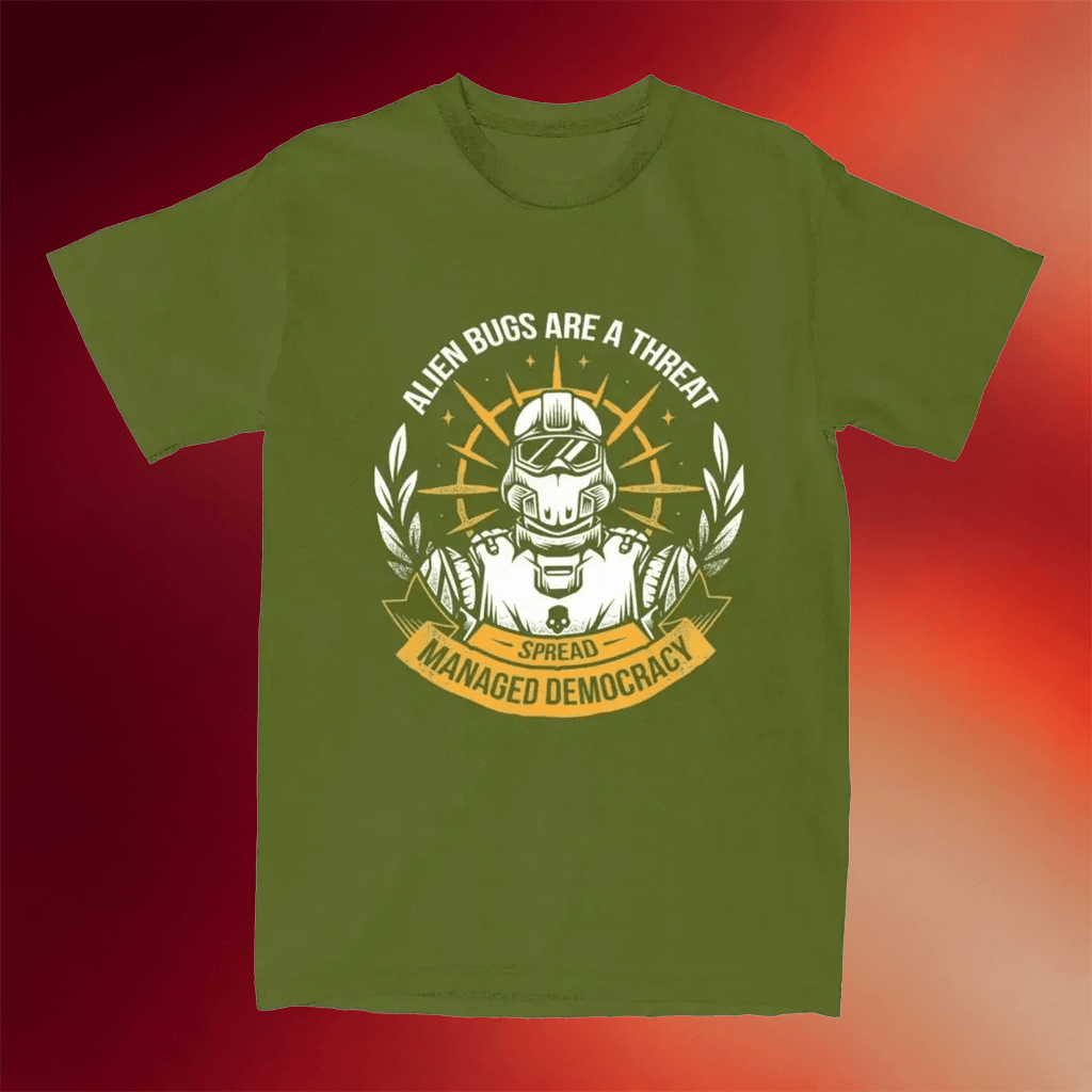 Helldivers Merch 2026 Spread Managed Democracy T-Shirt Gifts Ideas For Him - Merchluma