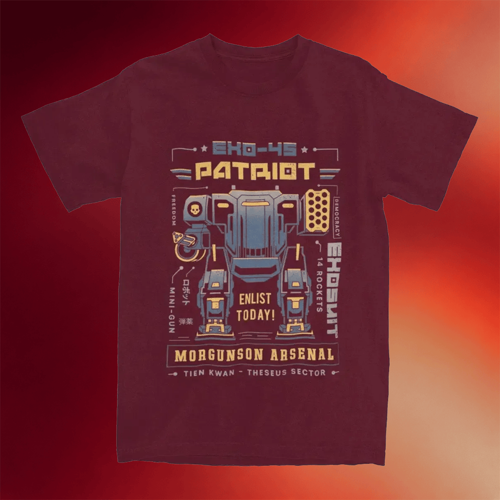 Helldivers Merch 2026 Patriot Mech Shirt Helldivers T-Shirt Gifts For Game Lovers - Merchluma