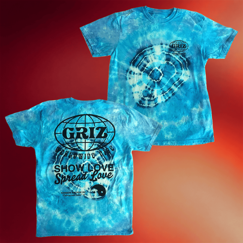 GRiZ Merch 2026 Worldwide Vibe T-Shirt Show Love Spread Love Shirt Gifts For DJ Fans - Merchluma