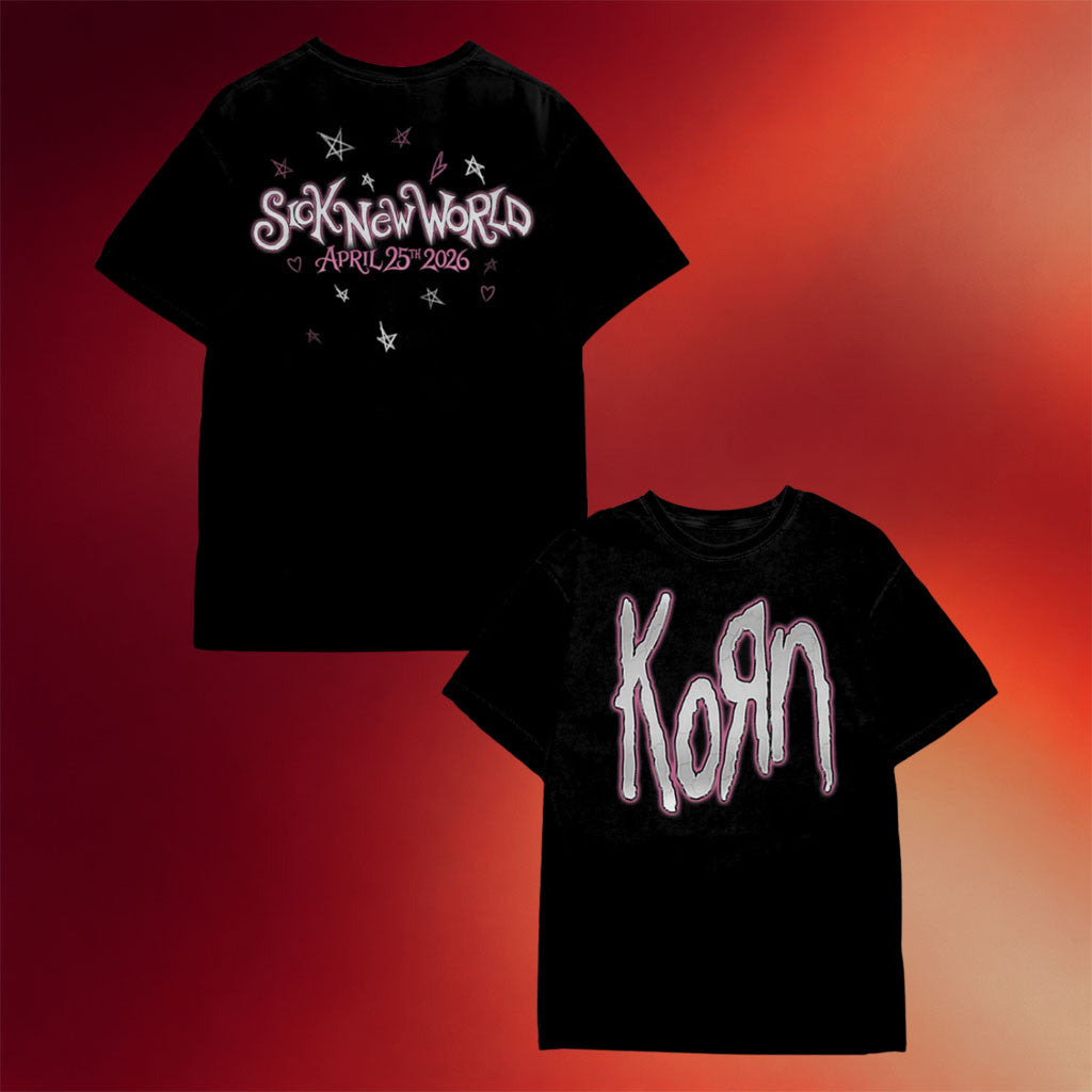 Korn Merch Sick New World Logo Event T-Shirt Korn Tour 2025 Shirt Gift For Band Fans - Merchluma