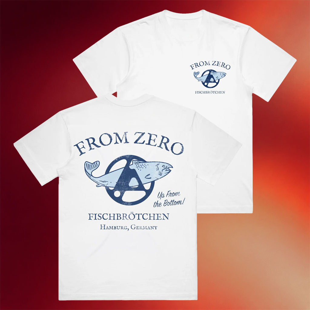 Linkin Park Merch 2026 From Zero Fischbrotchen White T-Shirt From Zero World Tour Merch - Merchluma