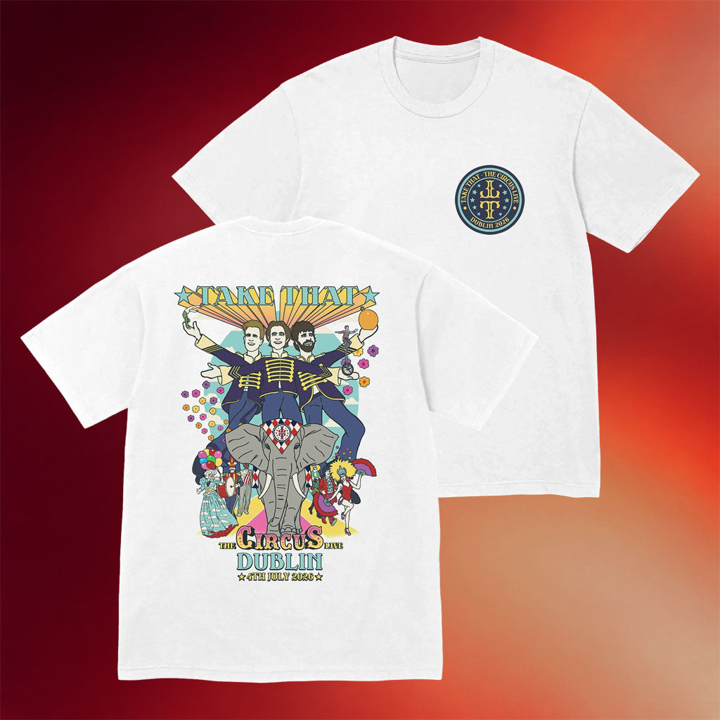 Take That Merch 2026 The Circus Live Dublin Illustration T-Shirt Present For Pop Music Fans - Merchluma