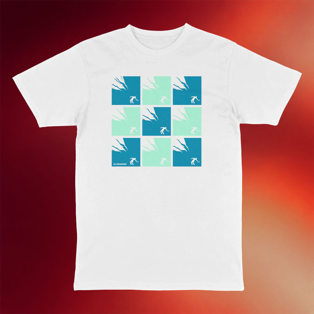 DJ Shadow Merch 2026 The Mountain Will Fall Grid T-Shirt White Gift For DJ Fans - Merchluma