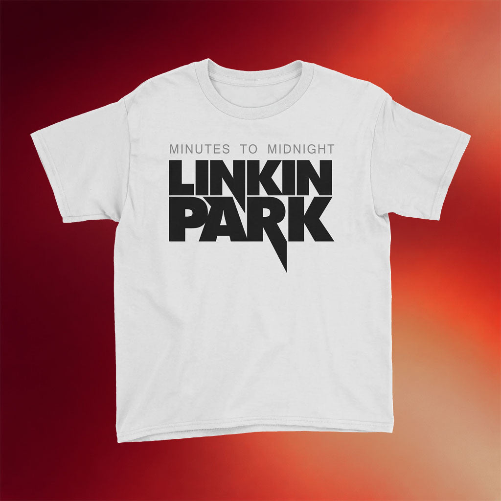 Linkin Park Merch 2026 Minutes To Midnight Logo White T-Shirt Cool Gifts For Rock Lovers - Merchluma