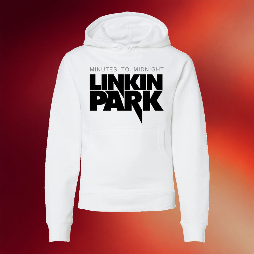 Linkin Park Merch 2026 MTM Logo White Hoodie Linkin Park Hoodie Cool Gifts For Rock Lovers - Merchluma