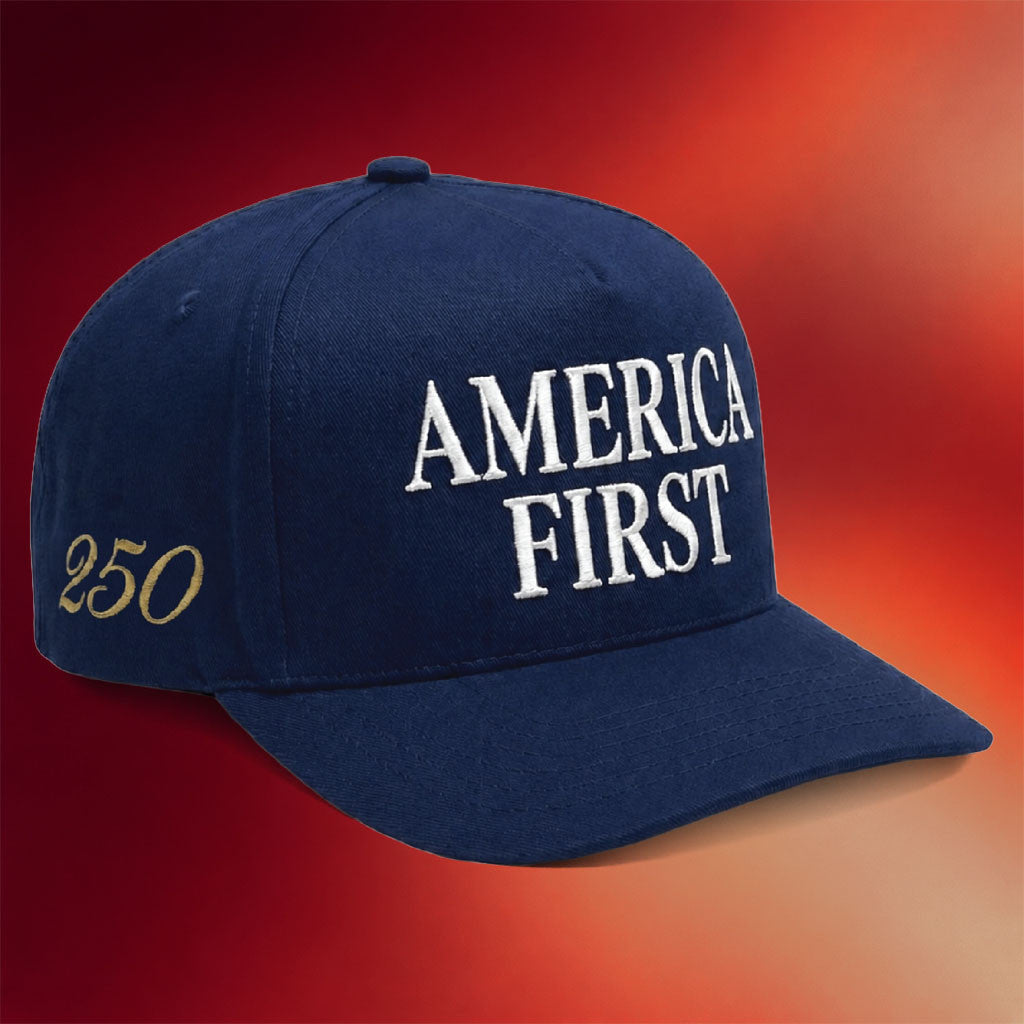 Fuentes Merch 2026 250th Anniversary America First Hat Embroidered Patriotic Gift For Dad - Merchluma