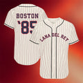 Lana Del Rey Merch 2026 LDR Fenway Park Pinstripe Baseball Jersey Lana Del Rey Tour Merch - Merchluma