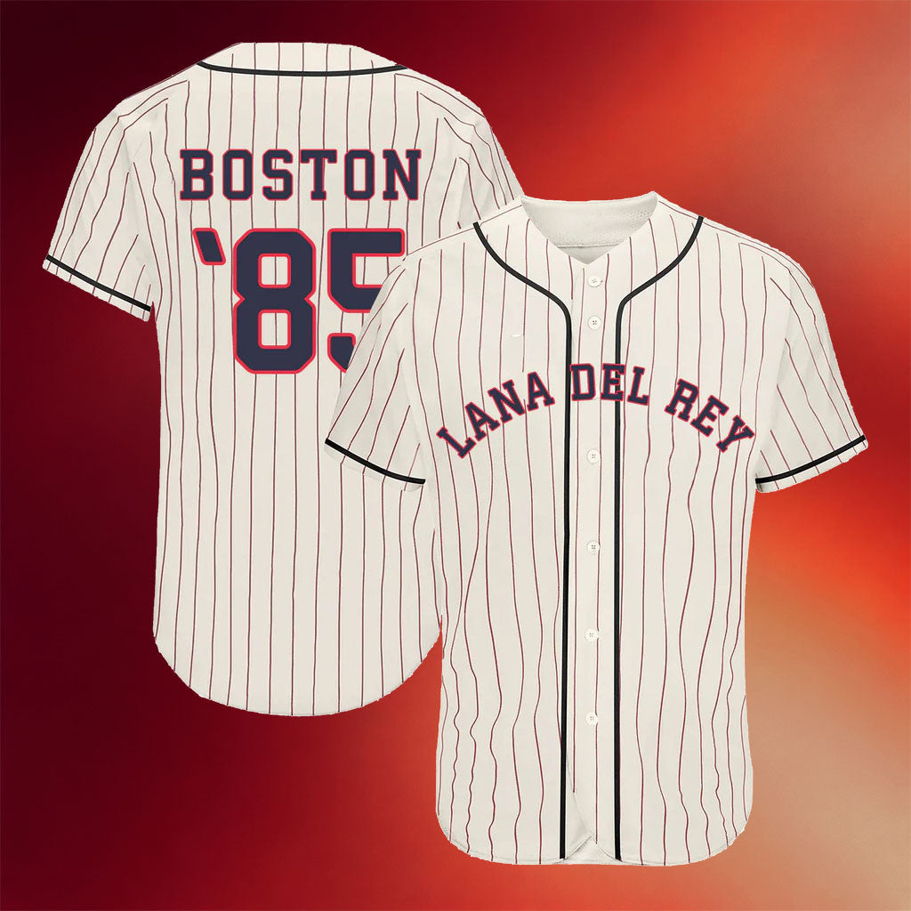 Lana Del Rey Merch 2026 LDR Fenway Park Pinstripe Baseball Jersey Lana Del Rey Tour Merch - Merchluma