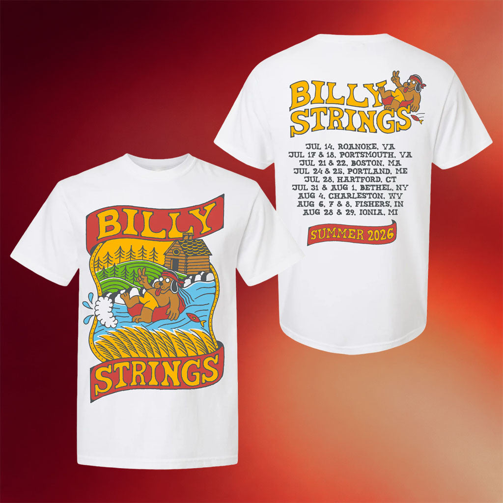 Billy Strings Merch 2026 Tubing T-Shirt With Dates Billy Strings Tour Merch Gifts For Fans - Merchluma