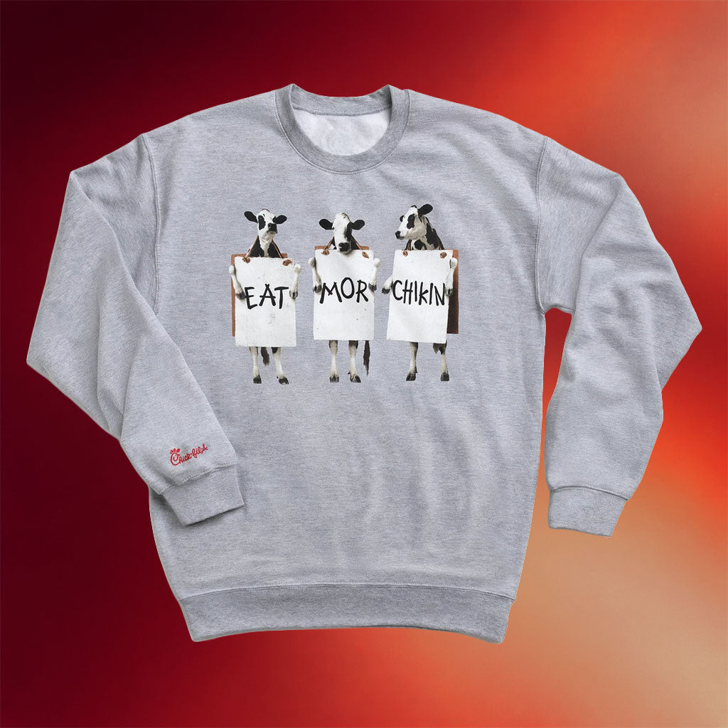 Chick Fil A Merch 2026 Eat Mor Chikin Cow Crewneck Sweatshirt Gifts For Besties - Merchluma